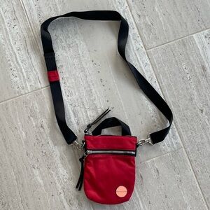 shortyLOVE Shorthand Phone Crossbody Bag Red Nylon Water Resistant Small Purse